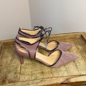 Franco Sarto Mauve Suede and Leather Women's Pointed Toe Heels Size 10